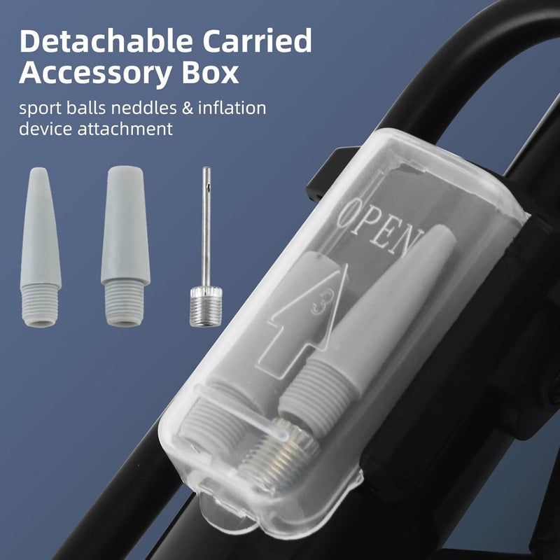 TOOLITIN Bike Pump Portable Floor Bicycle Tires Air Pumps with Presta and Schrader,Multifunctional Ball Needle, for Mountain and Road Bikes Tires, Ball Pump - Image 2